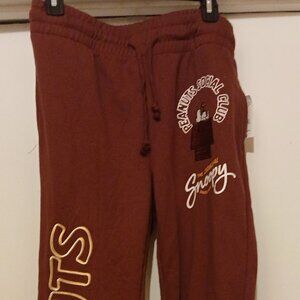 Burgundy Peanuts Snoopy Embroidered Sweatpants - NWT